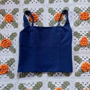 Abercrombie and Fitch Structured Navy Blue Crop Camisole size M